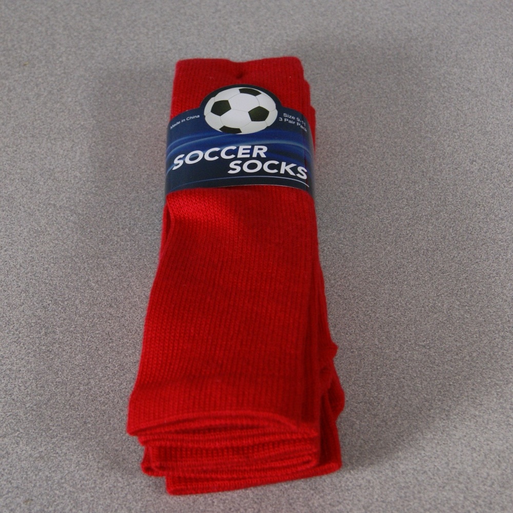 Soccer socks Red Size 3pair pack size 9-11